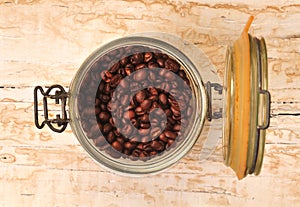Coffee bean in jar