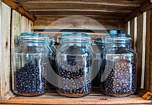 Coffee bean in jar