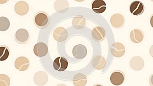 Coffee Bean Polka Dot Pattern Background