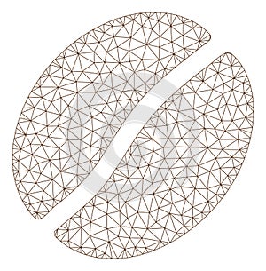 Coffee Bean Polygonal Frame Vector Mesh Illustration