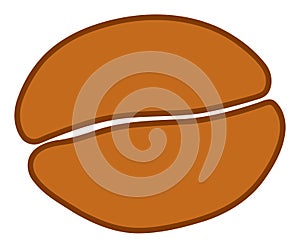 Coffee Bean Raster Icon Flat Illustration