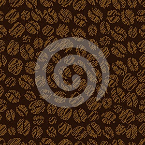 Coffee bean seamless pattern