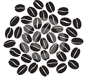 Coffee bean set. Isolated coffe beans on white background