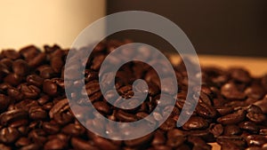 Coffee Bean Tracking Shot - Falling Coffee Beans
