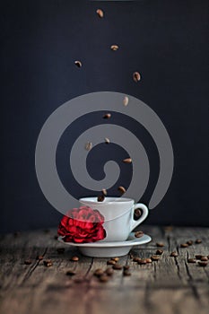 Coffee beans on the air photo