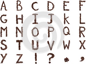 Coffee beans alfabet