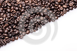 Coffee beans alligned