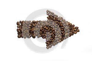 Coffee beans arrow