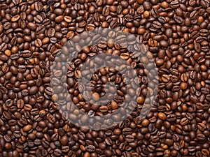 Coffee beans as food background