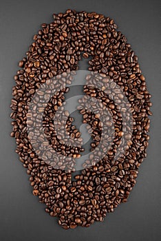 Coffee beans as a symbol of one a saturated