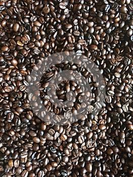 Coffee beans are background