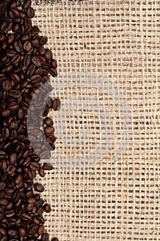 Coffee Beans and background burlap