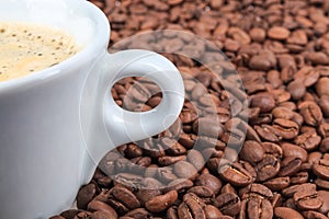 Coffee beans background closeup