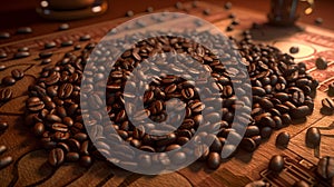 Coffee Beans Background, Image Ai Generated