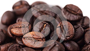 Coffee beans background texture.