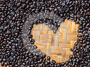 Coffee beans on basket