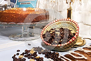 Coffee beans in basket