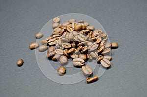 Coffee beans on black background photo