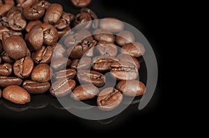 Coffee Beans Black Background