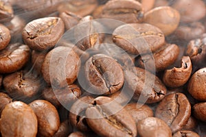 Coffee Beans Blanketed by Aromatic Steam of Freshly Brewed Coffee