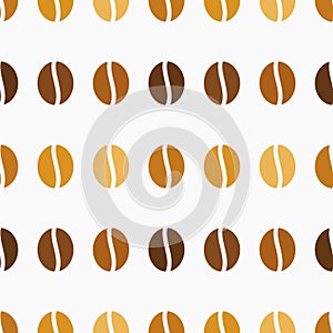 Coffee beans brown seamless pattern