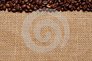 Coffee beans on burlap #1