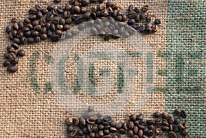 Coffee Beans on a Burlap Sack II