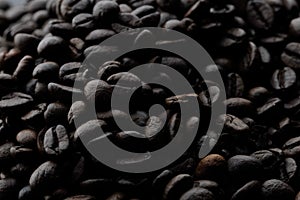 Coffee Beans caffeine seeds with aromatic flavor with a cup