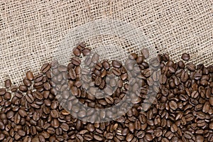 Coffee beans and canvas