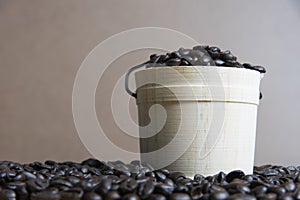 Coffee beans with casks