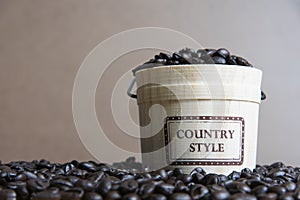 Coffee beans with casks