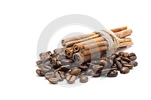 Coffee beans and cinnamon