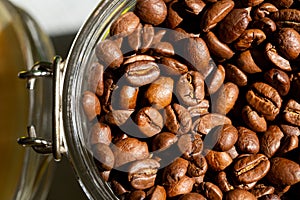 Coffee beans closeup