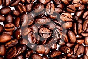 Coffee beans closeup background