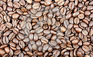 Coffee beans closeup background