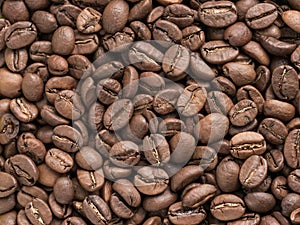 Coffee beans closeup background