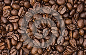 Coffee beans closeup background