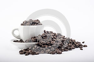 Coffee beans in the cup