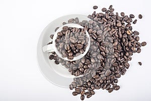 Coffee beans in the cup