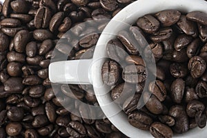 Coffee beans in the cup