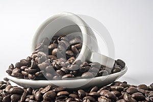 Coffee beans in the cup