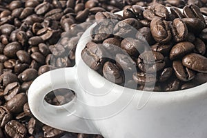 Coffee beans in the cup