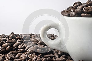 Coffee beans in the cup