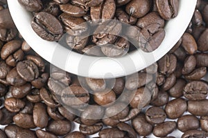 Coffee beans in the cup