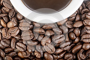 Coffee beans in the cup