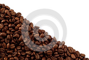 Coffee beans diagonal empty frame