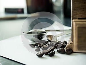Coffee beans and Diff coffee grinder