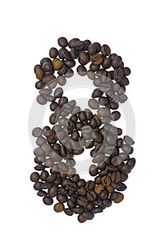 coffee beans in the form of a number 8