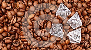 Coffee beans with diamonds