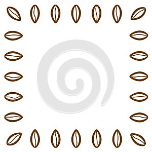 Coffee beans frame. Modern shop promotion card with empty place for your sweet design text, words, cafe menu. Cute hand drawn post